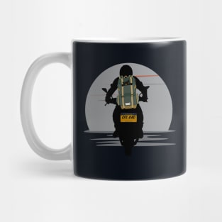 CAT DAD MOONLIGHT CAT IN A BACKPACK MOTORCYCLE RIDE Mug